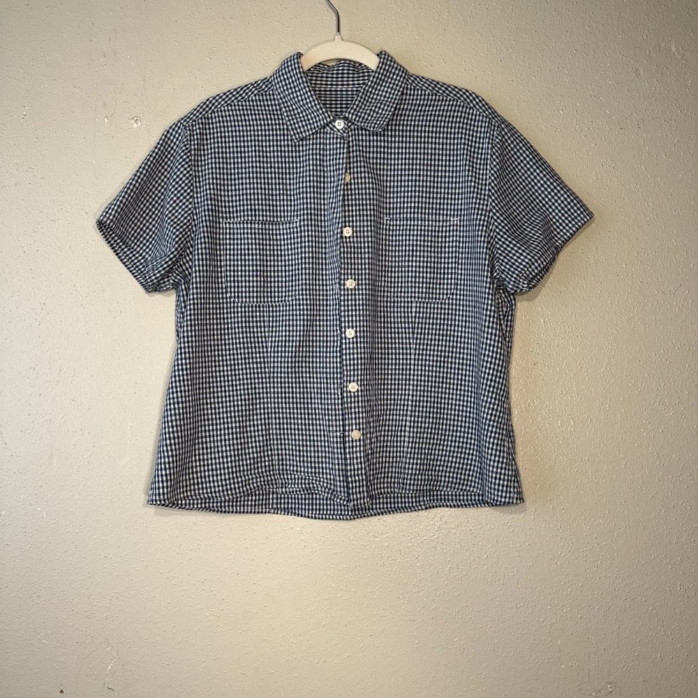 Riders by Lee Short Sleeve Gingham Button Up